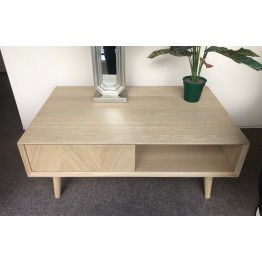  SHOWROOM CLEARANCE ITEM - Chevron Design Coffee Table with Drawer