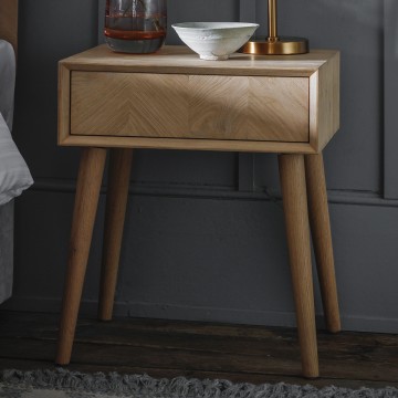 Forino Oak One Drawer Side Table