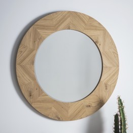 Forino Oak Round Mirror