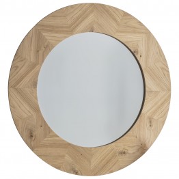 Forino Oak Round Mirror