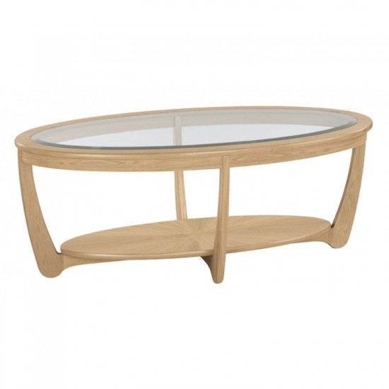 Shadows Glass Top Oval Coffee Table - 976