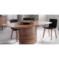 Skovby SM116 Dining Table - Black Nano Laminate Top