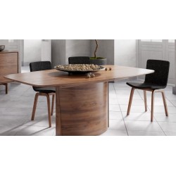 Skovby SM117 Dining Table - Black Nano Laminate Top