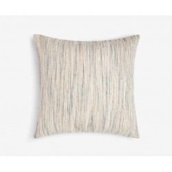 Large Square Blue Natural Fine Line Scatter Cushion