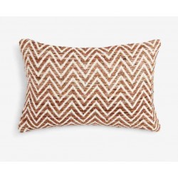 Small Lumbar Brown Chevron Cushion