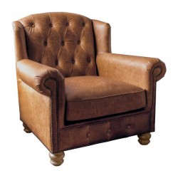 Clyde Chair - Expresso Leather - 5 Year Guardsman Furniture Protection Included For Free!
