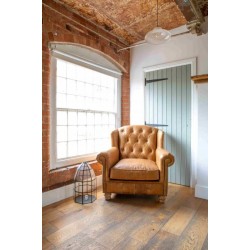 Clyde Chair - Tan Brown Leather - 5 Year Guardsman Furniture Protection Included For Free!
