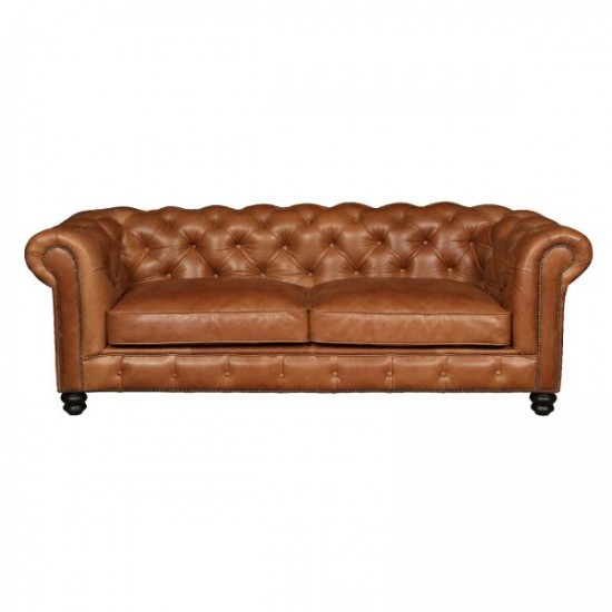 Gotti Club 3 Seater Sofa - Brown Tan - 5 Year Guardsman Furniture Protection Included For Free!