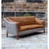 Malone 3 Seater Sofa - Hunting Lodge Fabric & Brown Tan Hide - 5 Year Guardsman Furniture Protection Included For Free!