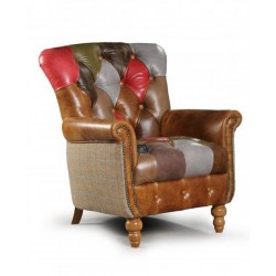 Alderley Leather Patchwork Chair - 5 Year Guardsman Furniture Protection Included For Free!