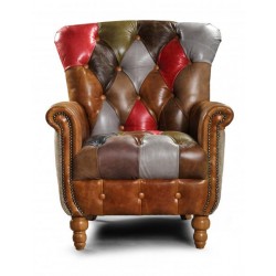 Alderley Leather Patchwork Chair - 5 Year Guardsman Furniture Protection Included For Free!