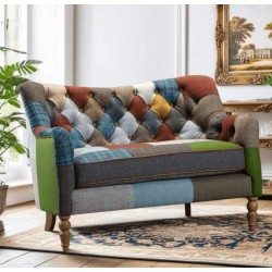 Alsace Two Seater Sofa Patchwork 2 Seater Sofa   - 5 Year Guardsman Furniture Protection Included For Free!