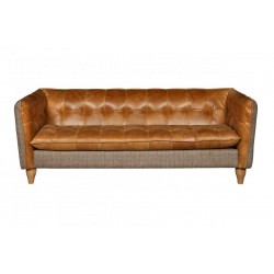Brunswick 3 Seater Sofa - Hunting Lodge Fabric & Hide  - 5 Year Guardsman Furniture Protection Included For Free!