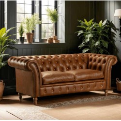 Chester 2 Seater Sofa Leather Sofa  - 5 Year Guardsman Furniture Protection Included For Free!