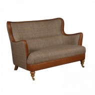 Ellis 2 Seater Sofa - Hunting Lodge Fabric & Hide  - 5 Year Guardsman Furniture Protection Included For Free!