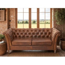 Granby 2 Seater Sofa - Tan Leather  - 5 Year Guardsman Furniture Protection Included For Free!