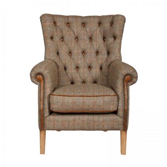 Hexham Chair - Hunting Lodge Harris Tweed - 5 Year Guardsman Furniture Protection Included For Free!