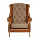 Kew Armchair - Hunting Lodge Fabric & Leather - 5 Year Guardsman Furniture Protection Included For Free!