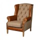 Kew Armchair - Hunting Lodge Fabric & Leather - 5 Year Guardsman Furniture Protection Included For Free!