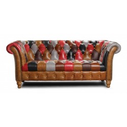 Presbury Leather Patchwork 2 Seater Sofa   - 5 Year Guardsman Furniture Protection Included For Free!