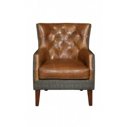 Stanford Chair - Moreland Harris Tweed & Leather - 5 Year Guardsman Furniture Protection Included For Free!
