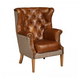 Winchester Chair - Hunting Lodge Harris Tweed & Leather - Get £££s of Love2Shop vouchers when you shop with us. 
