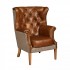 Winchester Chair - Hunting Lodge Harris Tweed & Leather - 5 Year Guardsman Furniture Protection Included For Free!