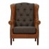 Wing Armchair - Moreland Harris Tweed & Leather - 5 Year Guardsman Furniture Protection Included For Free!