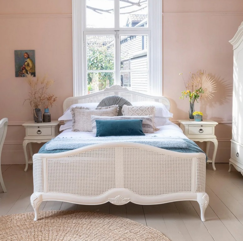 White rattan bed frame deals